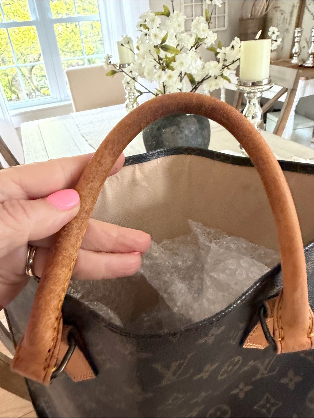 Louis Vuitton Monogram Sac Plat Canvas Tote in Brown - Picture 7 of 15